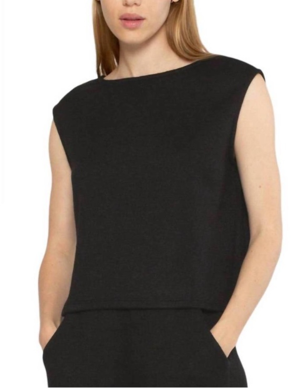 NEW RIPLEY RADER sweater knit lounge boxy tank in black 4 / Large